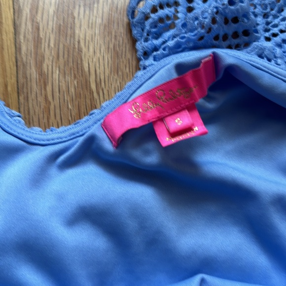 Lilly Pulitizer Alessa Light Blue Peri Flowing Leaf Lace Size Small - Picture 3 of 7